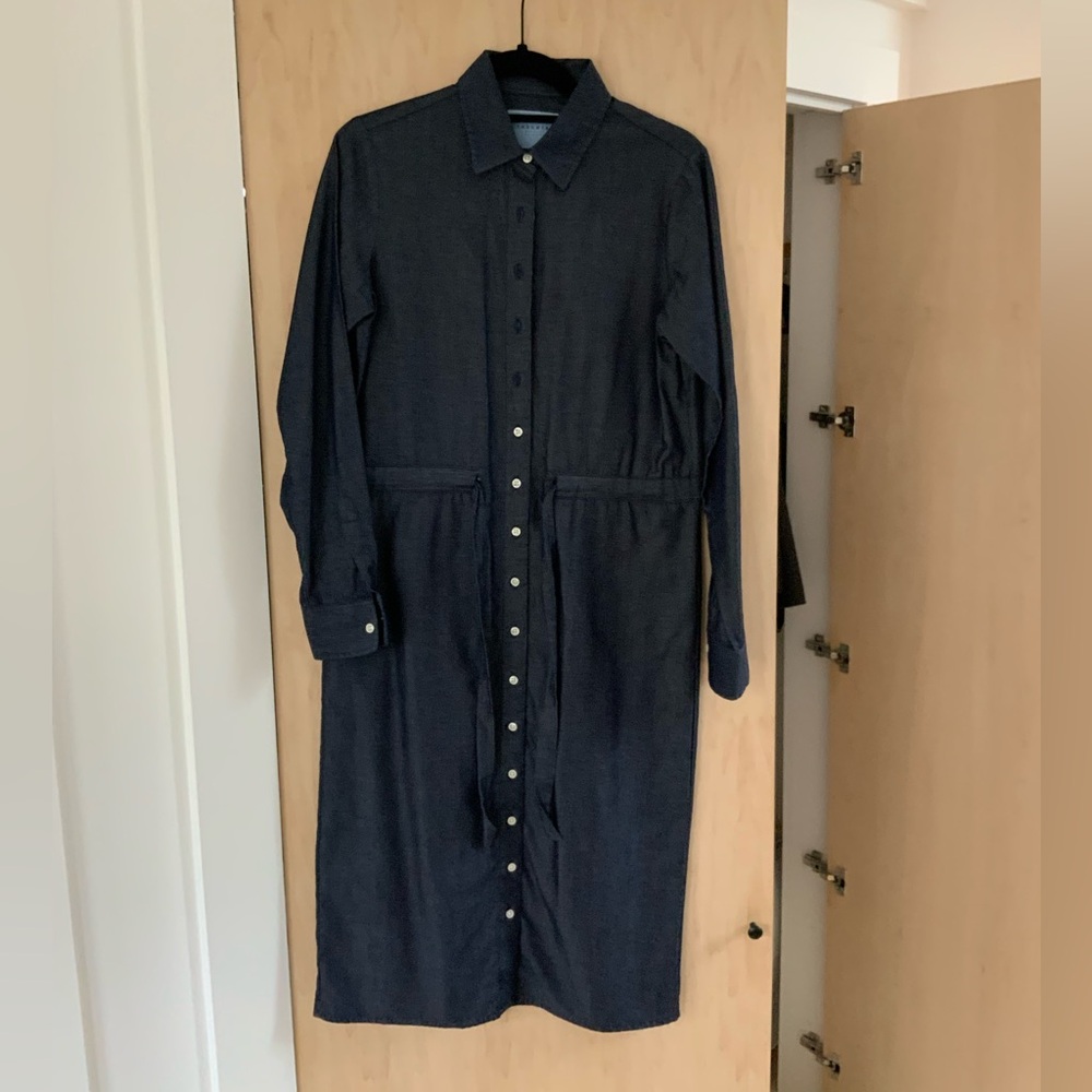 The Shirt by Rochelle Behren button down denim maxi dress
